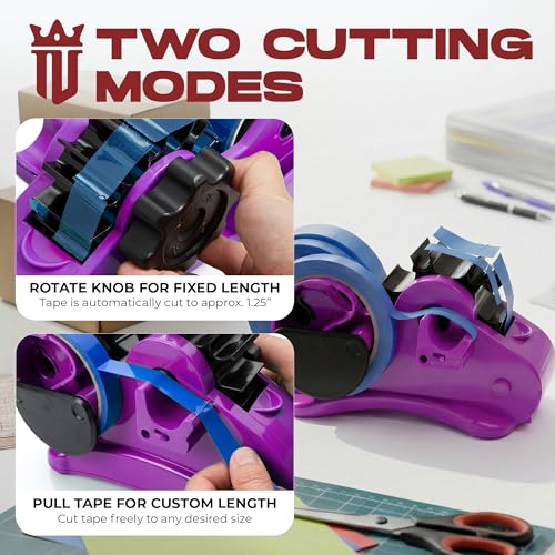 3 Roll Tape Dispenser for Desk – Heavy Duty Desktop Holder for Office, Crafts & School Supplies - NIBLI Essentials