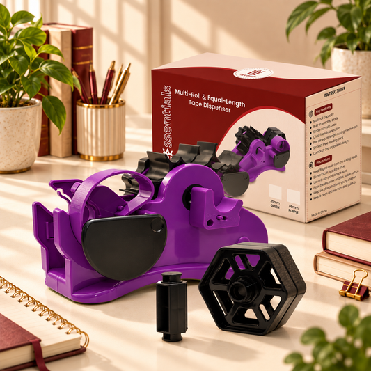 3 Roll Tape Dispenser for Desk – Heavy Duty Desktop Holder for Office, Crafts & School Supplies