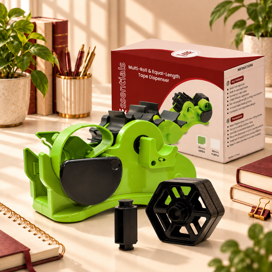 Multi Roll Tape Dispenser – 3 Roll Desktop Holder for Office, Crafts, Washi & Masking Tape