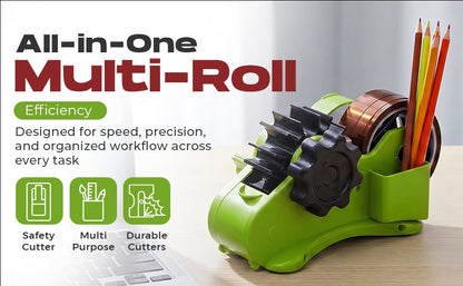 Multi Roll Tape Dispenser – 3 Roll Desktop Holder for Office, Crafts, Washi & Masking Tape - NIBLI Essentials